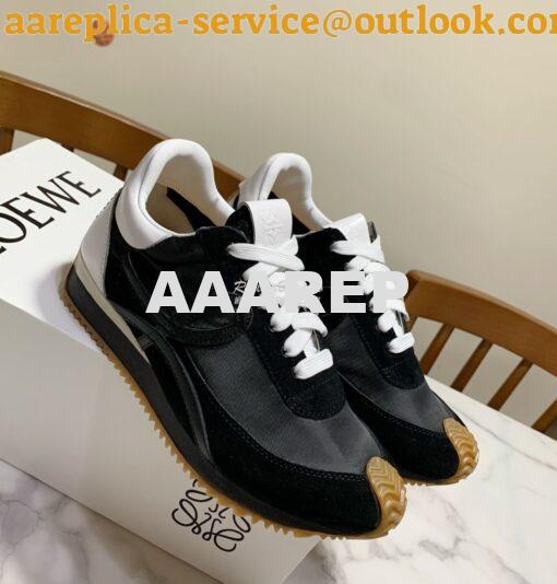 Replica Loewe Flow Runner in Nylon L815282 Black White 3