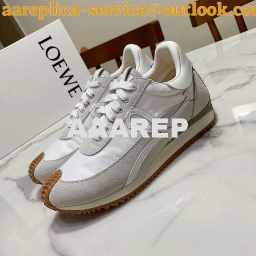 Replica Loewe Flow Runner in Suede L815282 Grey White 2