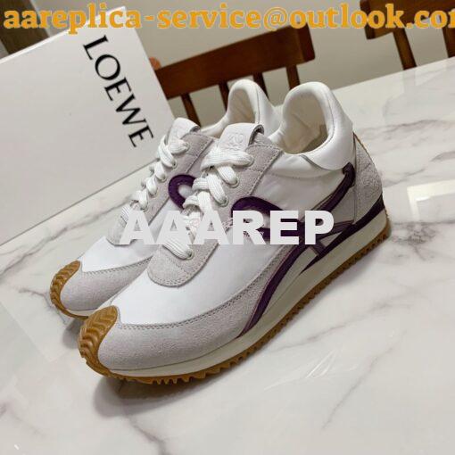 Replica Loewe Flow Runner in Suede L815282 Purple Grey