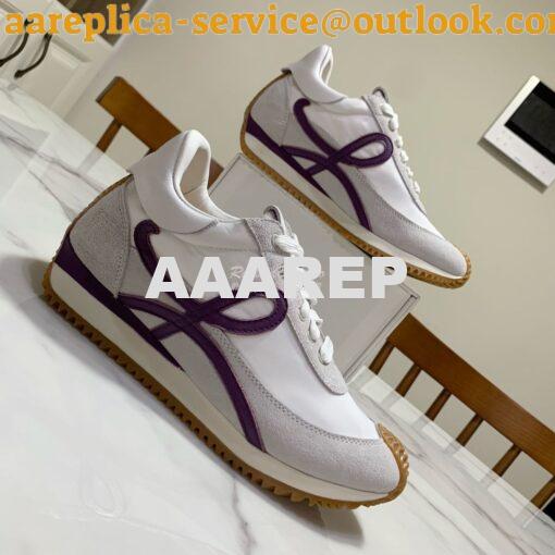 Replica Loewe Flow Runner in Suede L815282 Purple Grey 5