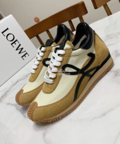 Replica Loewe Flow Runner in Suede L815282 Gold Black