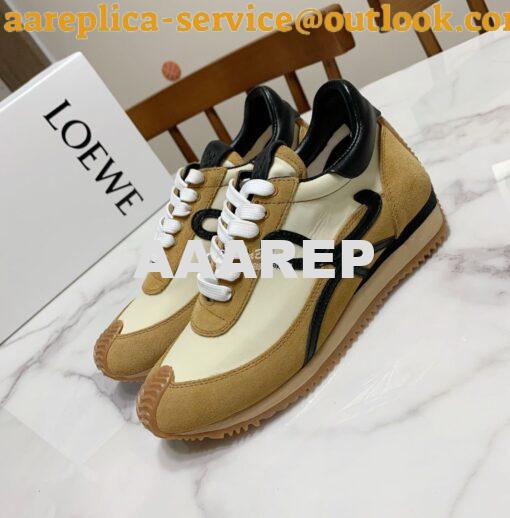 Replica Loewe Flow Runner in Suede L815282 Gold Black