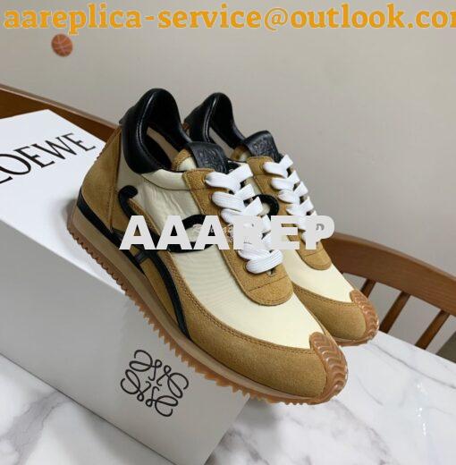 Replica Loewe Flow Runner in Suede L815282 Gold Black 2