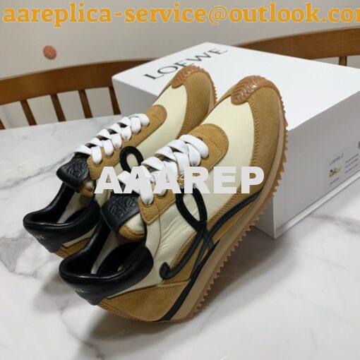 Replica Loewe Flow Runner in Suede L815282 Gold Black 3