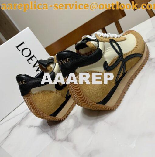 Replica Loewe Flow Runner in Suede L815282 Gold Black 8