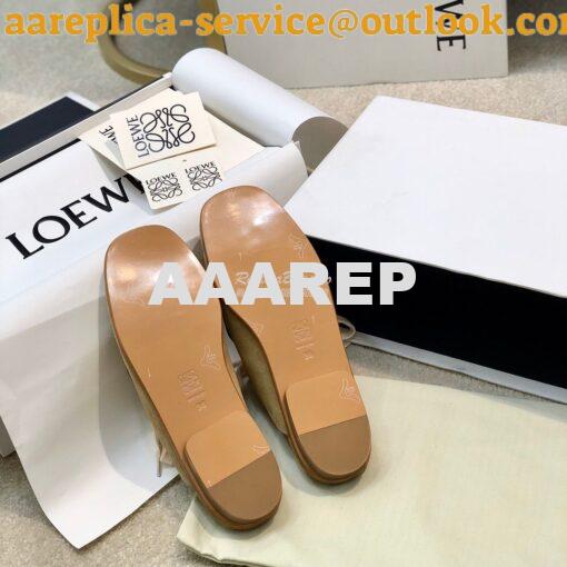 Replica Loewe Lace Up Mule In Suede And Calfskin L815379 Camel 8