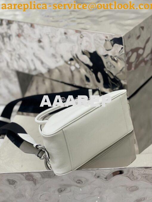 Replica Prada Leather Triangle bag 1BB082 White 13