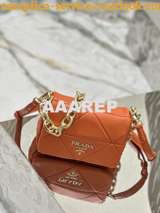 Replica Prada System Nappa Patchwork Shoulder Bag 1BD292 1BD328 Orange 2