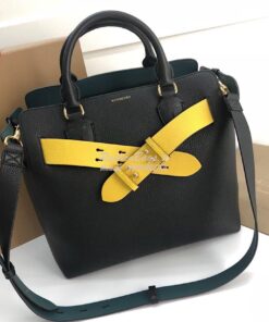 Replica Burberry The Medium Leather Belt Bag 40767231 Black Yellow