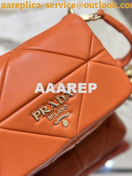 Replica Prada System Nappa Patchwork Shoulder Bag 1BD292 1BD328 Orange 5