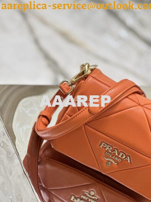 Replica Prada System Nappa Patchwork Shoulder Bag 1BD292 1BD328 Orange 6