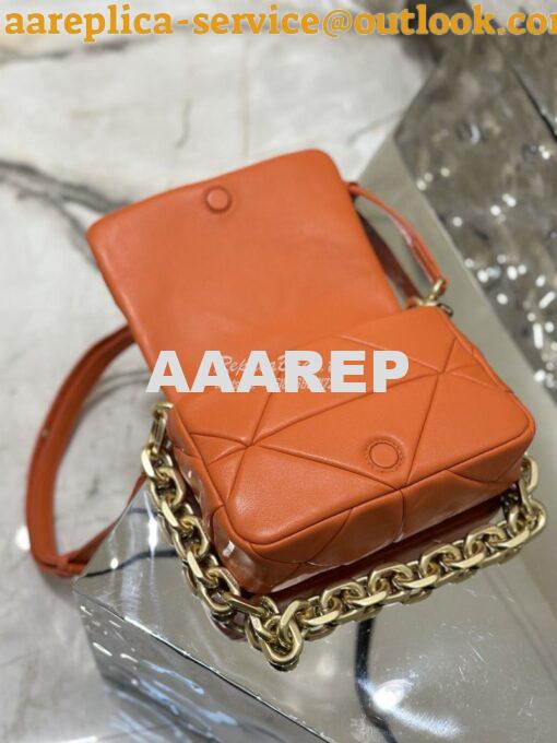 Replica Prada System Nappa Patchwork Shoulder Bag 1BD292 1BD328 Orange 7