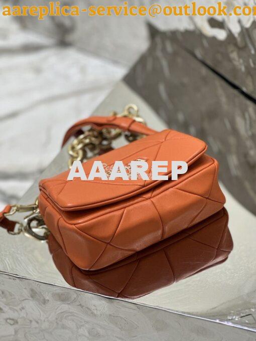 Replica Prada System Nappa Patchwork Shoulder Bag 1BD292 1BD328 Orange 10