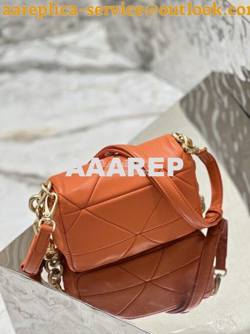 Replica Prada System Nappa Patchwork Shoulder Bag 1BD292 1BD328 Orange 11