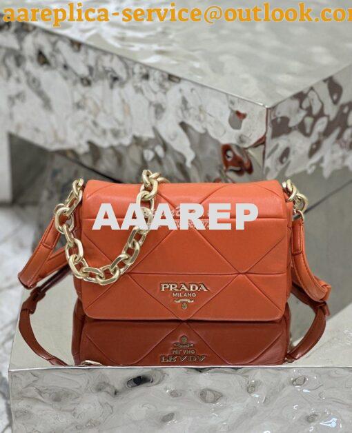 Replica Prada System Nappa Patchwork Shoulder Bag 1BD292 1BD328 Orange 13