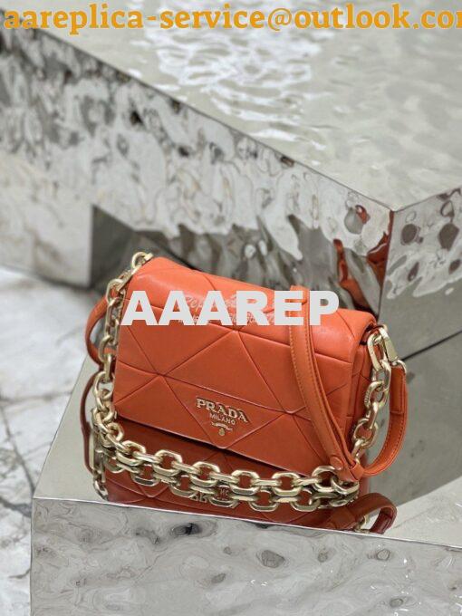 Replica Prada System Nappa Patchwork Shoulder Bag 1BD292 1BD328 Orange 14