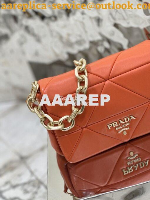 Replica Prada System Nappa Patchwork Shoulder Bag 1BD292 1BD328 Orange 16