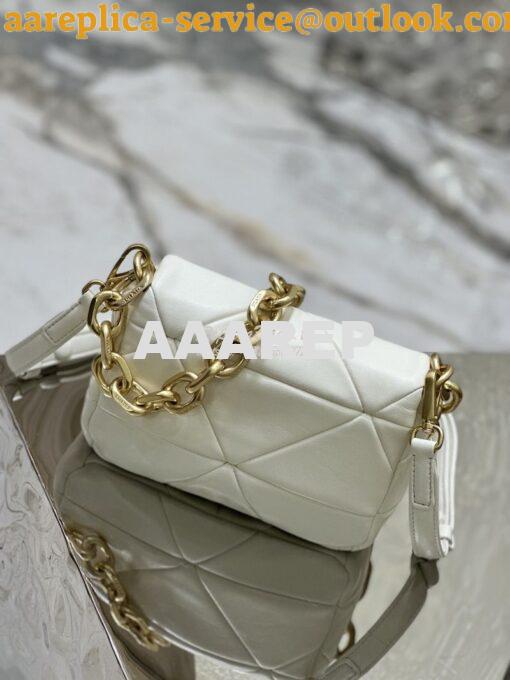 Replica Prada System Nappa Patchwork Shoulder Bag 1BD292 1BD328 White 10