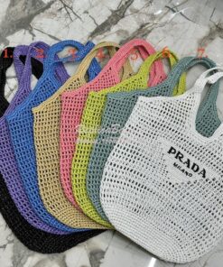 Replica Prada Large Crochet Tote Bag 1BG424 Raffia-effect yarn ii