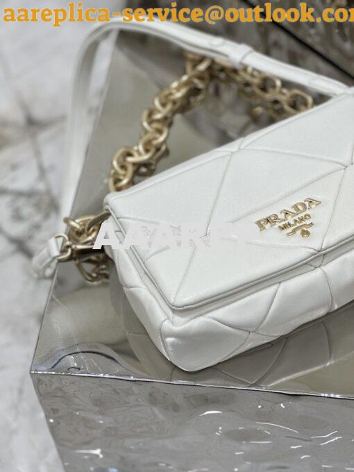 Replica Prada System Nappa Patchwork Shoulder Bag 1BD292 1BD328 White 15