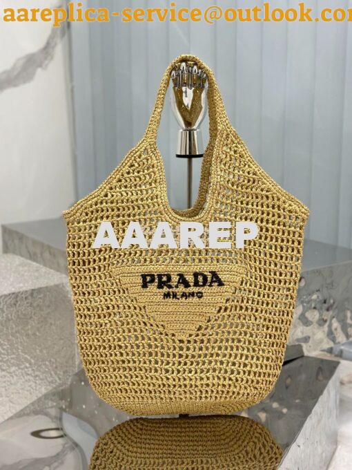 Replica Prada Large Crochet Tote Bag 1BG424 Raffia-effect yarn ii 2