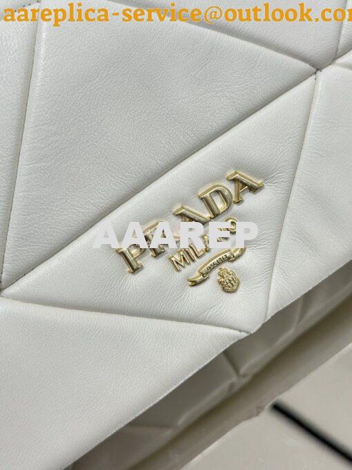 Replica Prada System Nappa Patchwork Shoulder Bag 1BD292 1BD328 White 16