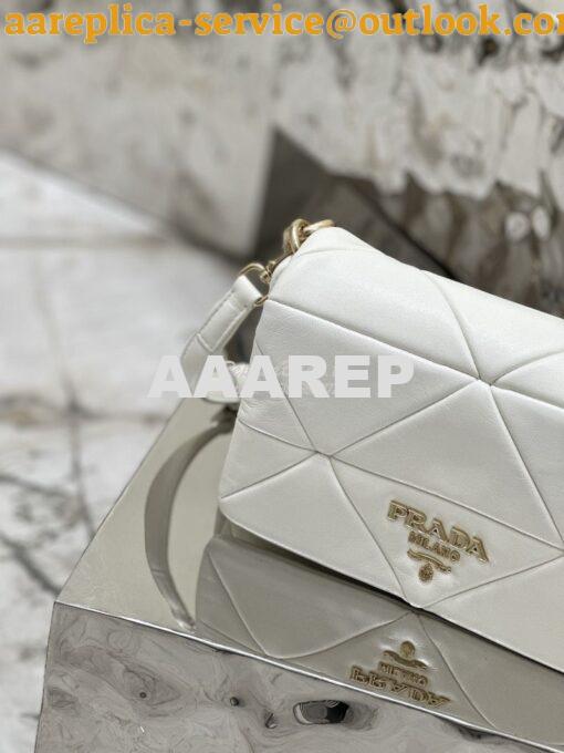 Replica Prada System Nappa Patchwork Shoulder Bag 1BD292 1BD328 White 17