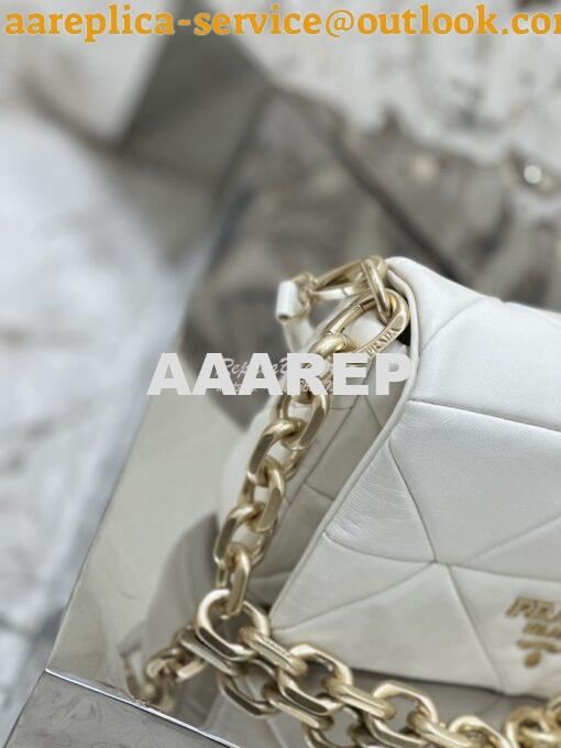 Replica Prada System Nappa Patchwork Shoulder Bag 1BD292 1BD328 White 18