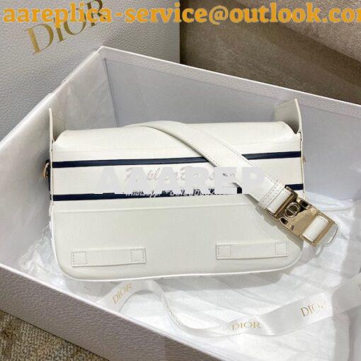 Replica Dior Small DiorCamp Bag White and Blue Smooth Calfskin M1243 10