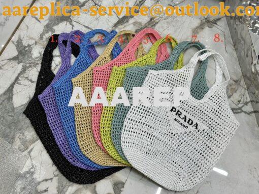 Replica Prada Large Crochet Tote Bag 1BG424 Raffia-effect yarn