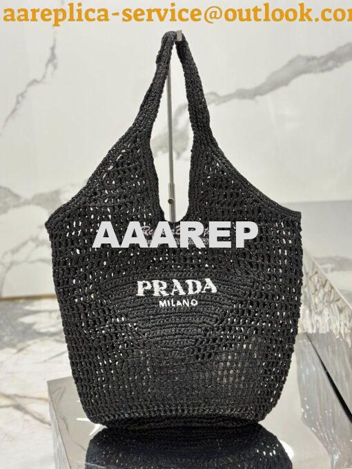 Replica Prada Large Crochet Tote Bag 1BG424 Raffia-effect yarn ii 10