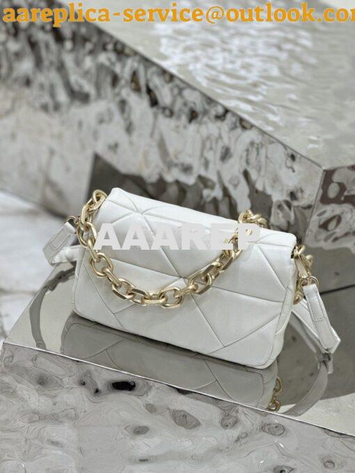 Replica Prada System Nappa Patchwork Shoulder Bag 1BD292 1BD328 White 21