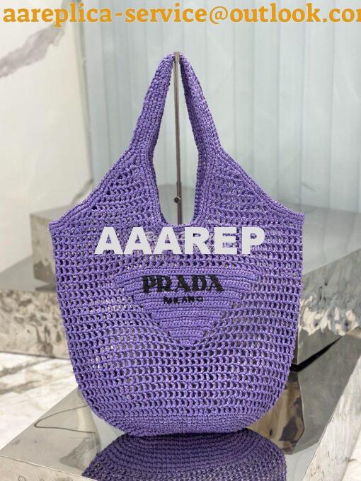 Replica Prada Large Crochet Tote Bag 1BG424 Raffia-effect yarn 4