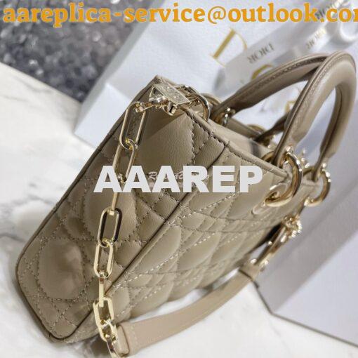 Replica Dior Lady D-Joy Bag Natural Cannage Lambskin M0540O 5