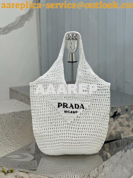 Replica Prada Large Crochet Tote Bag 1BG424 Raffia-effect yarn ii 16