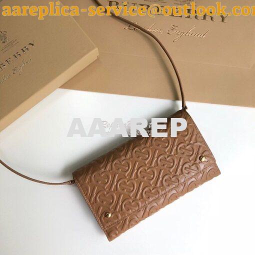 Replica Burberry Monogram Leather Wallet with Detachable Strap 8010476