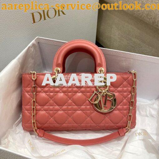 Replica Dior Lady D-Joy Bag Dusty Coral Pink Cannage Lambskin M0540O