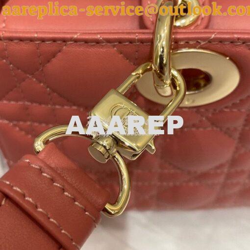 Replica Dior Lady D-Joy Bag Dusty Coral Pink Cannage Lambskin M0540O 9