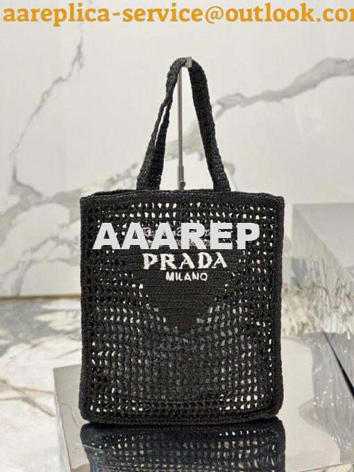 Replica Prada Crochet tote bag 1BG393 Raffia-effect Yarn Color ii 10