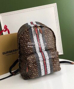 Replica Burberry Monogram Stripe Print E-canvas Backpack 80186511 Brid 2