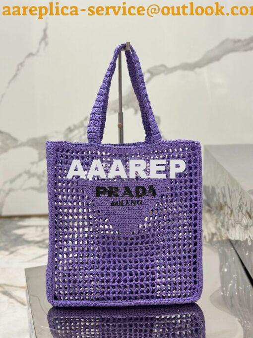 Replica Prada Crochet tote bag 1BG393 Raffia-effect Yarn Color i 4