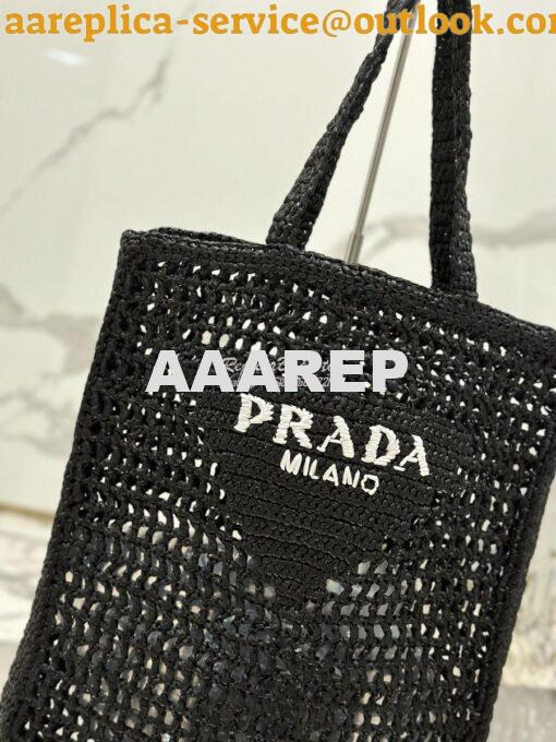 Replica Prada Crochet tote bag 1BG393 Raffia-effect Yarn Color ii 12