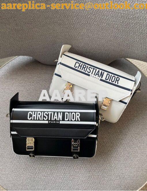 Replica Dior Small DiorCamp Bag Black and White Smooth Calfskin M1243 2