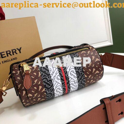 Replica Burberry The Monogram Stripe E-canvas Barrel Bag 80183301 Brid 3