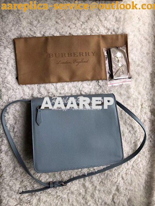 Replica Burberry Small Leather and House Check Crossbody Bag Sky