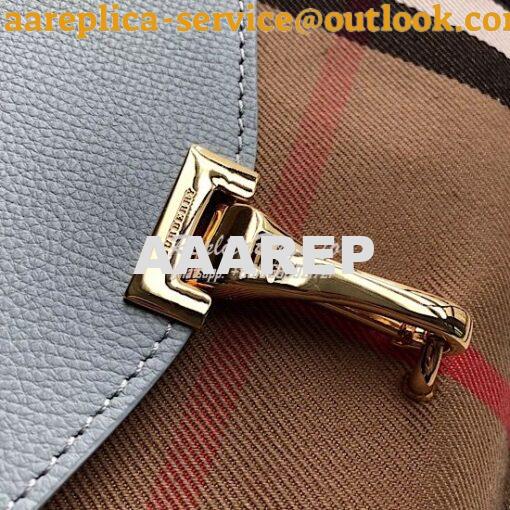 Replica Burberry Small Leather and House Check Crossbody Bag Sky 7