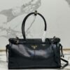 Replica Prada Medium leather shoulder bag 1BA426 Black 11