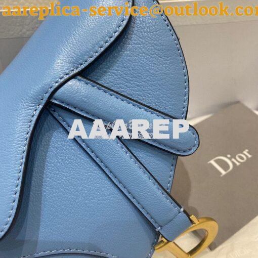 Replica Dior Micro Saddle Bag Cornflower Blue Goatskin S5662 2