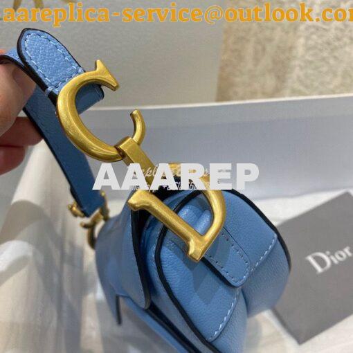 Replica Dior Micro Saddle Bag Cornflower Blue Goatskin S5662 3