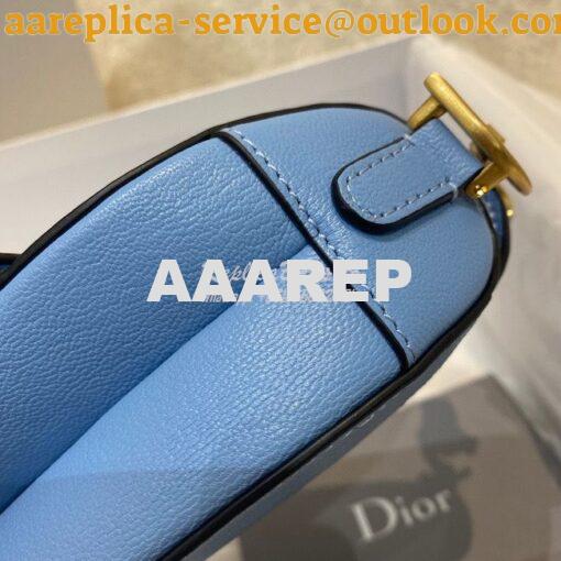 Replica Dior Micro Saddle Bag Cornflower Blue Goatskin S5662 6